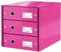 Leitz, Schubladenbox, Pink, 3 Schubladen, A4, Click & Store, 60480023