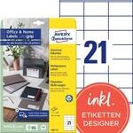 AVERY Zweckform 3481-10 Adressaufkleber (210 Etiketten, 70x41mm auf A4, FSC,