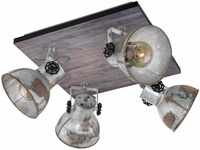 EGLO Deckenlampe Barnstaple, 4 flammiger Vintage Deckenspot im Industrial...