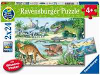 Ravensburger Kinderpuzzle - 05128 Saurier und ihre Lebensräume - 2x24 Teile...