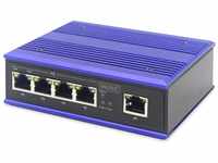 DIGITUS PoE Netzwerk-Switch - 5-Port Fast Ethernet - DIN-Rail Montage -...