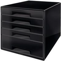 Leitz CUBE Schubladenbox mit 5 Schubladen, Inkl. transparentem Schubladeneinsatz, Zur