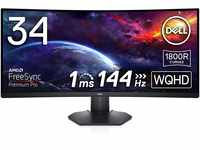 Dell S3422DWG 34 Zoll WQHD (3440x1440) 21:9 1800R Curved Gaming Monitor, 144Hz,...
