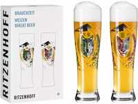 RITZENHOFF 3481002 Weizenbierglas 500 ml – 2er Set – Serie Brauchzeit Set...