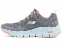 Skechers Damen Arch Fit Comfy Wave sneakers, Gray Knit Pink Trim, 40 EU
