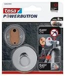 tesa Powerbutton Haken (Premium Chrom) silber-gl&auml;nzend