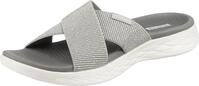Skechers Damen ON-The-GO 600 Glistening Sandale, Silver Textile, 39 EU