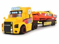 Dickie Toys – Sea Race Truck – Schwertransporter, großer LKW mit Anhänger...