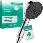 hansgrohe Pulsify Select S - wassersparender Duschkopf 6,9 l/min (EcoSmart),