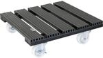 WAGNER Pflanzenroller WPC FSC&reg; 38,5 x 38,5 x 11 cm I Blumenroller f&uuml;r Au&szlig;enbereich