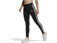 adidas Damen 3 Stripes Leggings , Black / White, XL
