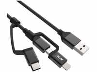 InLine 31415S 3-in1 USB Kabel, Micro-USB, Lightning, USB Typ-C, schwarz/Alu,...