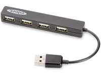 ednet 85040 Notebook USB 2.0 HUB, 4-Port, Plug und Play, kompakte Bauform, Keine