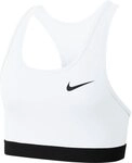 Nike Damen Swoosh Sport-BH, White/Black, 2XL