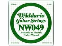 D'Addario NW049 Nickel-Einzelsaite für Gitarren 0,12 cm (0,049 Zoll)