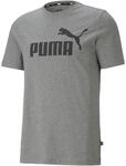 PUMA Herren Ess Logo Tee T shirt, Medium Gray Heather, M EU