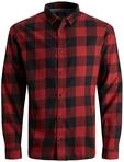 JACK & JONES Herren Hemd Jjegingham Twill Shirt L/S Noos, Rot (Brick Red/Slim...