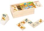 small Foot Domino Safari aus Holz, lustiges Legespiel mit bunten Tiermotiven,...