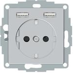 Schneider Electric Merten Schuko-Steckdose mit USB Anschluss Typ A+A, Unterputz,