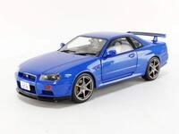 Solido Nissan R34 GTR 1999, Modellauto, Zinkdruckguss, Ma&szlig;stab 1:18, blau