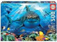 Educa - Puzzle 500 Teile für Erwachsene | Weißer Hai, 500 Teile Puzzle für