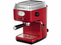 Russell Hobbs Espressomaschine [Siebträgermaschine] Retro Rot (15 Bar, 2