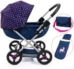Bayer Design 12754AA Puppenwagen, zusammenklappbar, inklusive Tasche und Bettdecke,