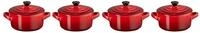 Le Creuset 4er-Set Mini Cocottes aus Steinzeug, je 200 ml, 10 x 5 cm, Steinzeug,