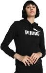 PUMA Damen Ess Logo Hoodie Tr Sweatshirt, Black, XXL
