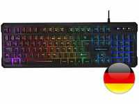 Mars Gaming MK218DE, H-Mech RGB Tastatur, 9 Lichteffekte, Antighosting, Schwarz,
