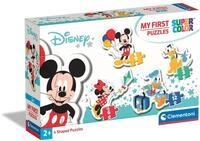 Clementoni 20819 Supercolor Mickey Mouse &ndash; Puzzle 3 + 6 + 9 + 12 Teile ab 2 Jahren,