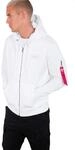 Alpha Industries Back Print Zip Hoodie f&uuml;r Herren White
