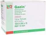 Gazin, 7,5 cm x 7,5 cm steril 8fach 50x2 300g, Weiss, 100 st&uuml;ck