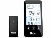 Mebus Wetterstation mit Außensensor, zeigt Temperatur und Luftfeuchtigkeit...