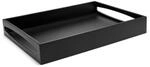 Leopold servir madera negra Tablett Silber 300x400x60