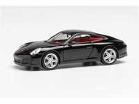 herpa 028646-002 Porsche 911 Carrera 4, schwarz in Miniatur zum Basteln Sammeln...