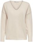 ONLY Damen Struktur Strickpullover V-Ausschnitt Sweater Lockerer Pullover...