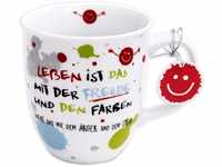 H:) PPY life Tasse mit Motiv "Freude" | Kaffeetasse, Porzellan, 40 cl | Tasse...