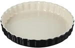 LE CREUSET Tarteform aus Steinzeug, 28 cm, 2.1 Liter, Schwarz gl&auml;nzend,