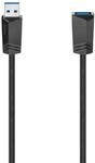 Hama USB A Kabel - Verl&auml;ngerungskabel, USB 3.0A Stecker, 5 Gbit/s, 0,9 A, 1,5m,