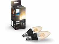Philips Hue White E14 Filament Lampen 2-er Pack (300 lm), dimmbare LED Lampen...