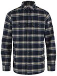 Fj&auml;llr&auml;ven Herren &Ouml;vik Heavy Flannel Langarmshirt, Dunkles Marineblau/Buckwheat