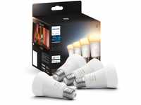 Philips Hue White Ambiance E27 LED Leuchten 4-er Pack, 4x800, dimmbare LED...