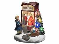 Konstsmide LED Szenerie"Weihnachtsmann in Telefonzelle", mit an/aus Schalter, 6h