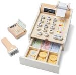Woet&reg; Wei&szlig; Holzspielzeug Kasse f&uuml;r Kinder - Rollenspiel Kaufladen mit...