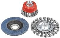 kwb 3-teiliges Drahtb&uuml;rsten-Set f&uuml;r Winkelschleifer - Reinigung und...