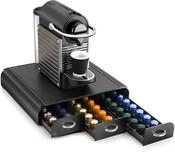 CEP 2230060011 23006 Kaffeekapselspender mit 3 Schubladen, Kunststoff, schwarz, 34,2