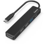 Hama USB C Hub, 5 Anschl&uuml;sse (USB C Adapter mit 480 Mbit/s High Speed, HDMI Splitter