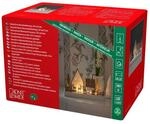 Konstsmide LED Holzsilhouette, "Waldh&auml;user mit Rentieren", 6H Timer, 6 warm wei&szlig;e