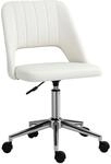 Vinsetto Homeoffice Stuhl mit Samtoptik Schreibtischstuhl Cremewei&szlig; 